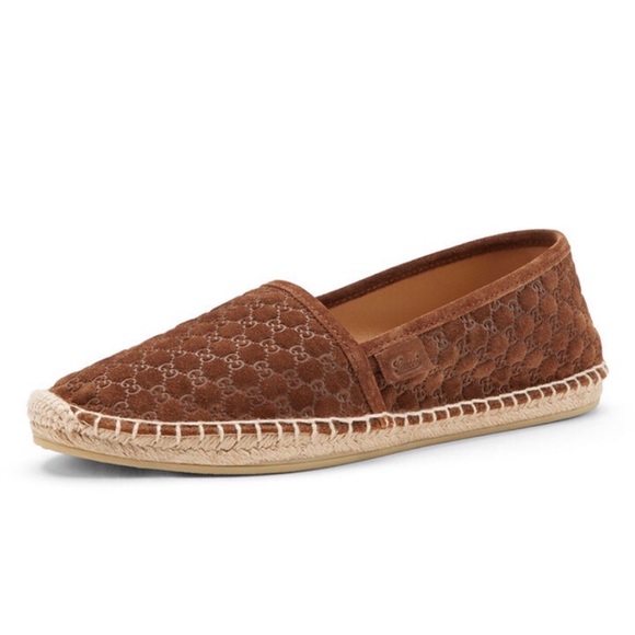Gucci Shoes - Gucci Guccissima Nut Brown Suede Espadrilles